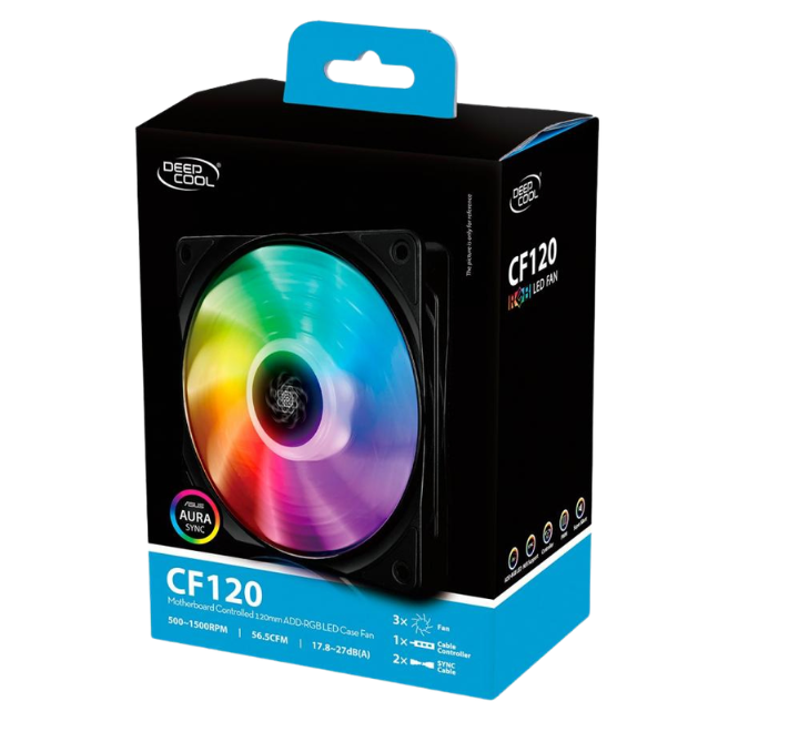 CF-120 ARGB 120MM PC COOLING FAN KIT – 3 PACK (3-IN-1)